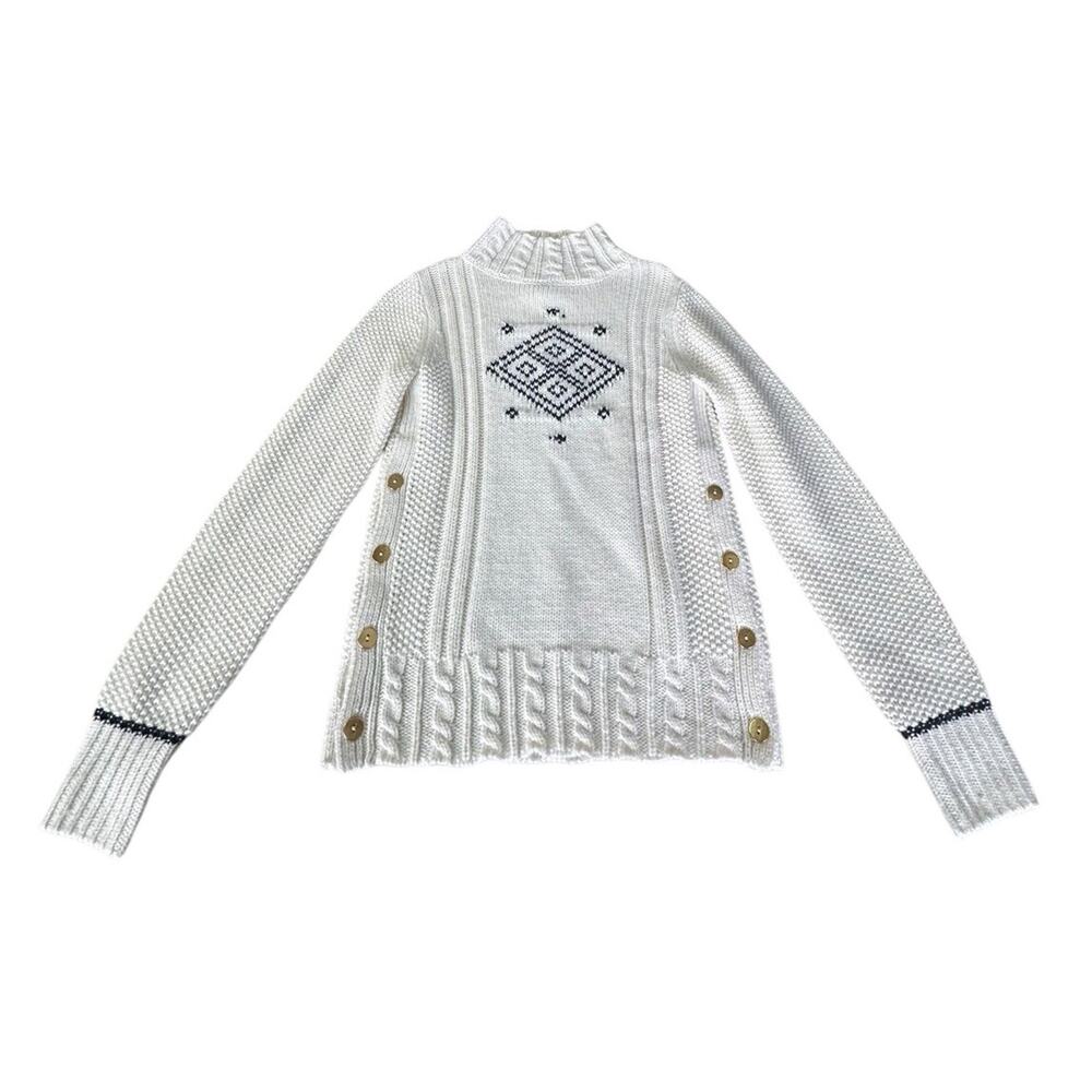 The Reeds J. Crew Womens Turtleneck Christmas Sweater Fair Isle Wool Blend Sz XS